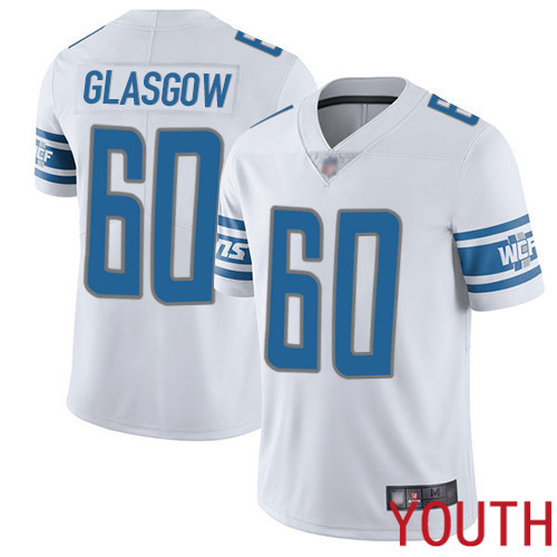 Detroit Lions Limited White Youth Graham Glasgow Road Jersey NFL Football #60 Vapor Untouchable
